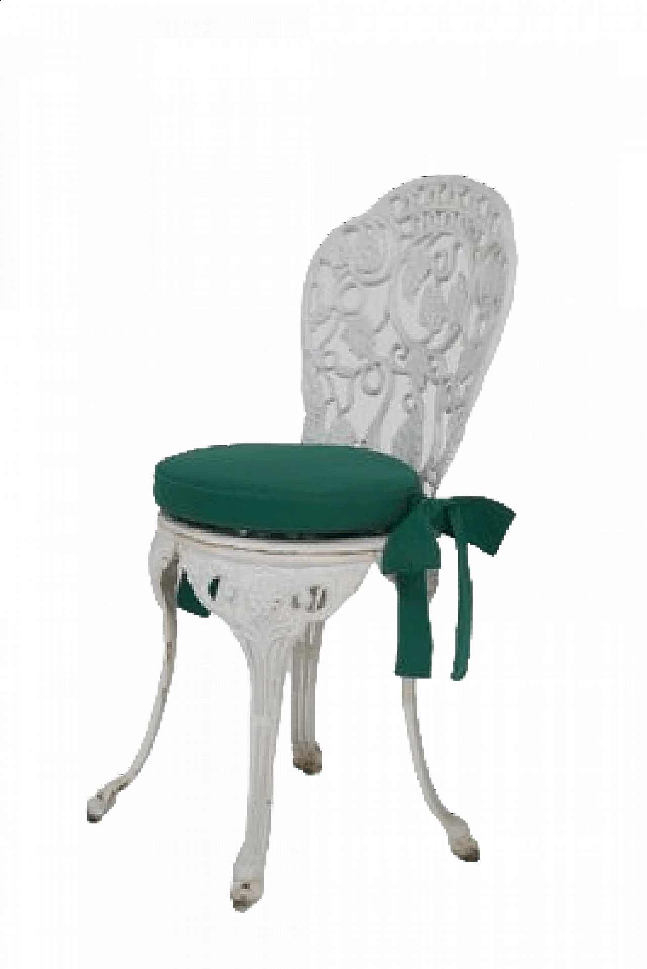 Coppia di sedie vittoriane in ghisa e tessuto originale, '800 13