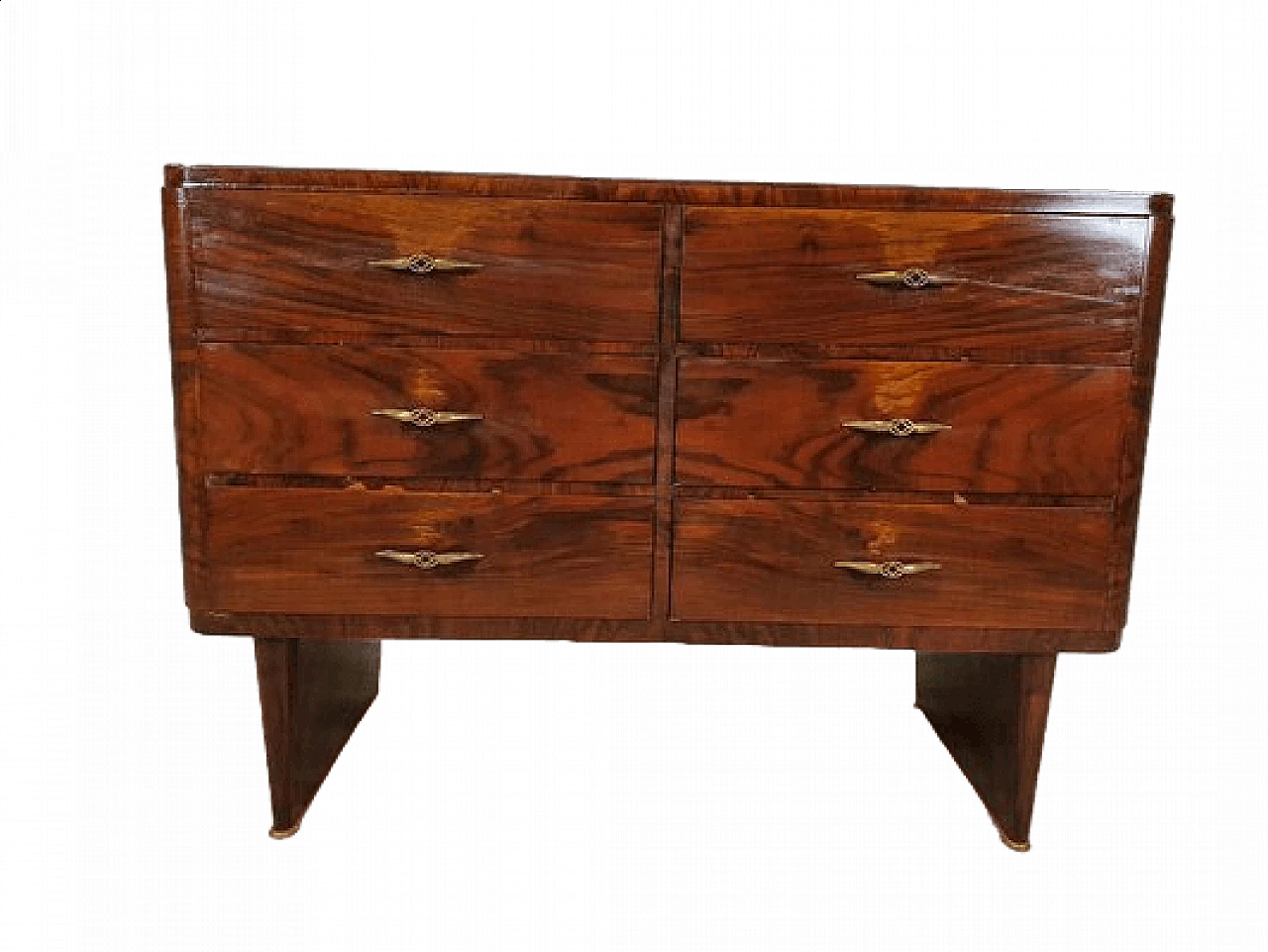 Art Deco briar-root dresser with brass elements, 1950s 63