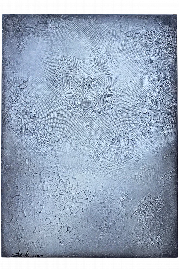 Stefano Bersani, Abstract Composition, resin and dirt on wooden panel