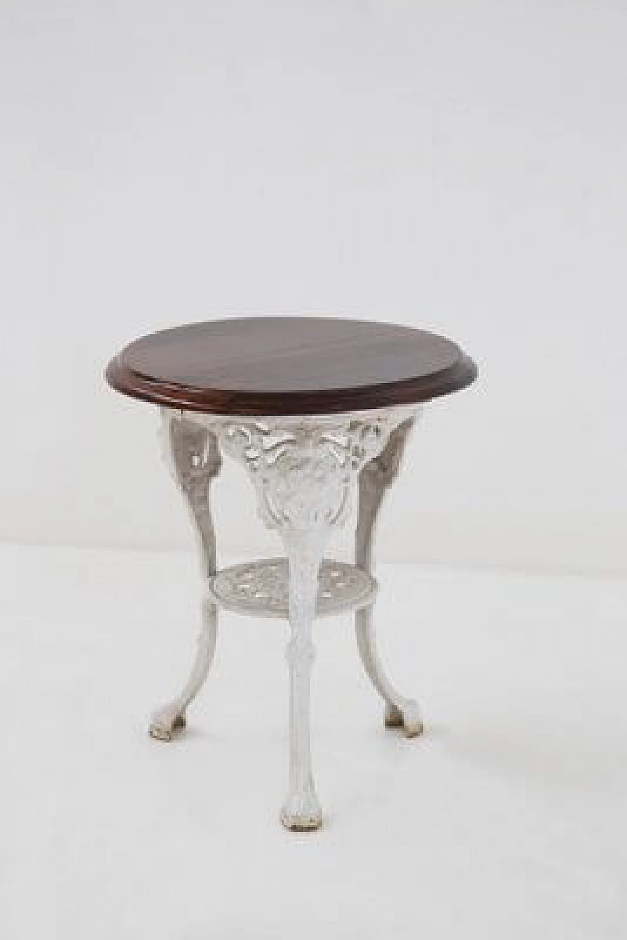 Cast iron table with wooden top, 19th century 1