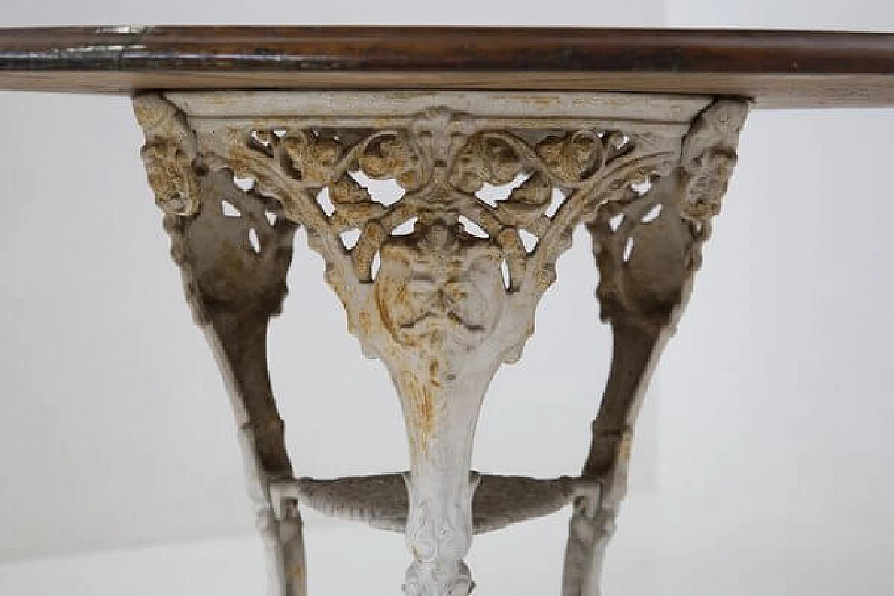 Victorian white cast iron and wood table, 19th century 5