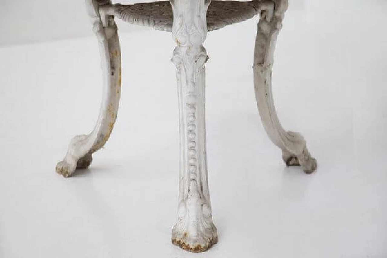 Victorian white cast iron and wood table, 19th century 8