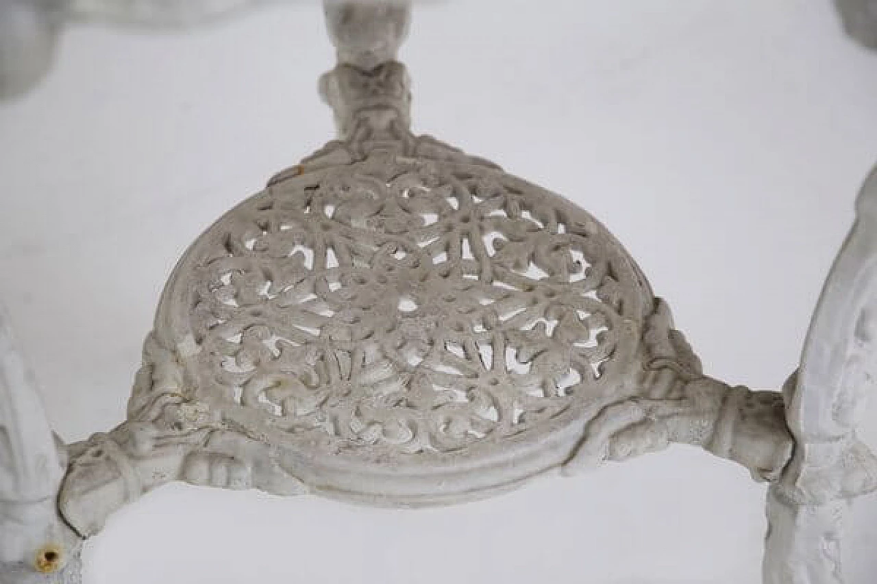 Tavolino in stile vittoriano in ghisa e piano in legno, '800 3