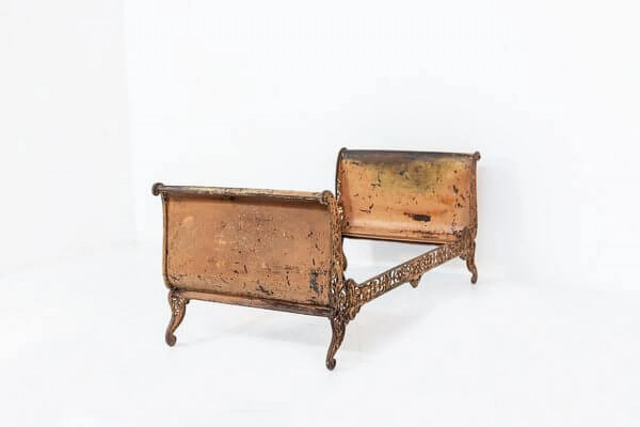 Antique Industrial Single Bed in Wrought Iron, 1890s 1