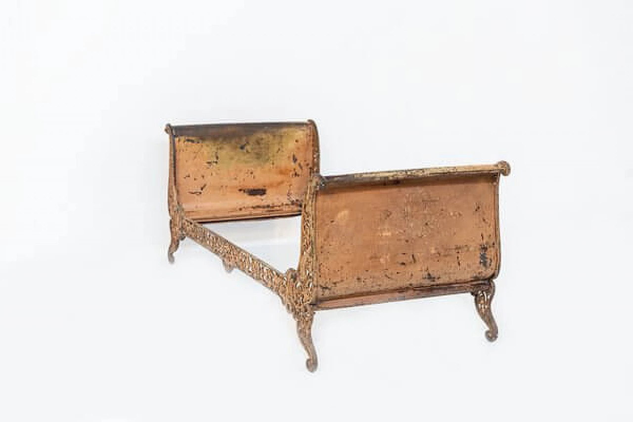 Wrought iron style single bed, 19th century 19