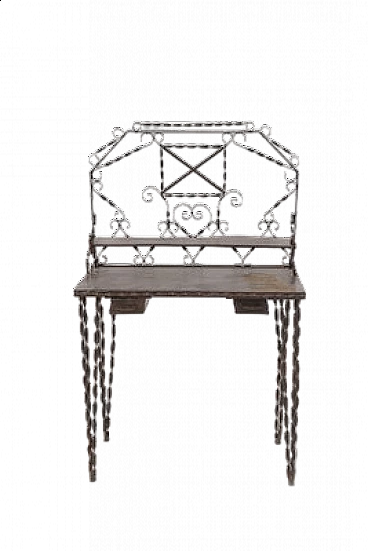 French forged wrought iron vanity, 1930s