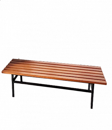 Metal bench with teak laths, 1960s
