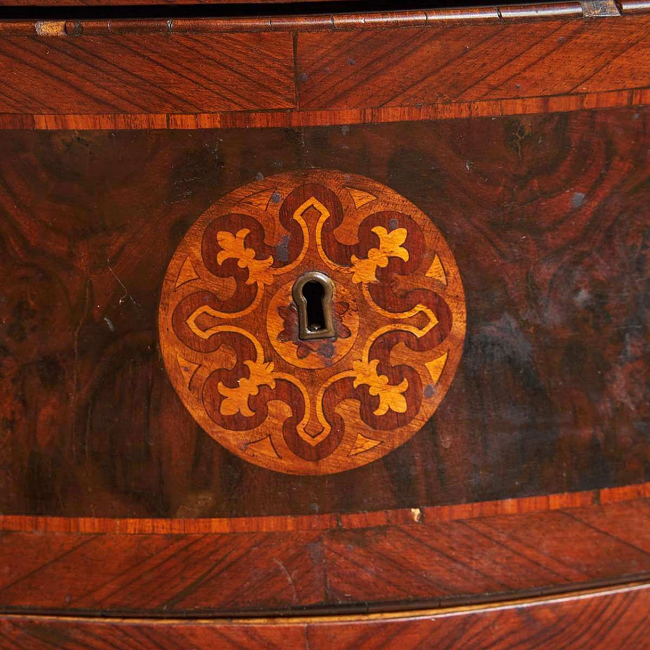 Two-drawer wooden moved dresser with inlay decoration, 19th century 5