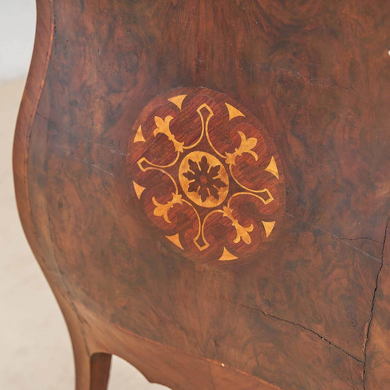 Two-drawer wooden moved dresser with inlay decoration, 19th century 7
