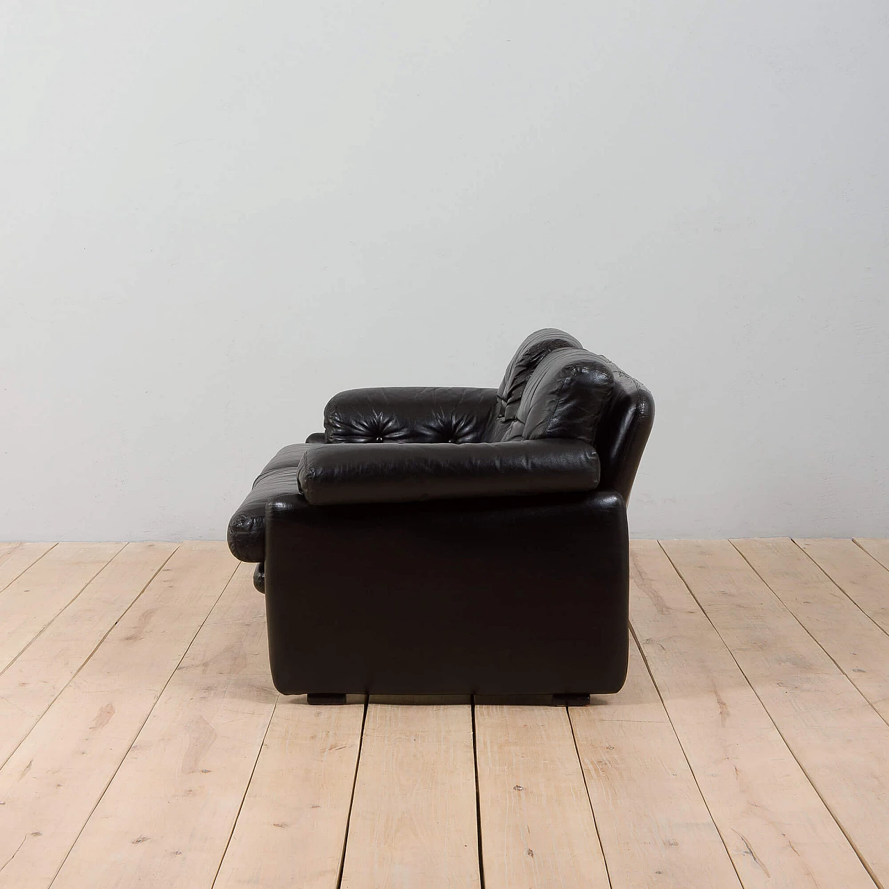 Coronado sofa in black leather by Tobia Scarpa for C&B Italia, 1960s 7