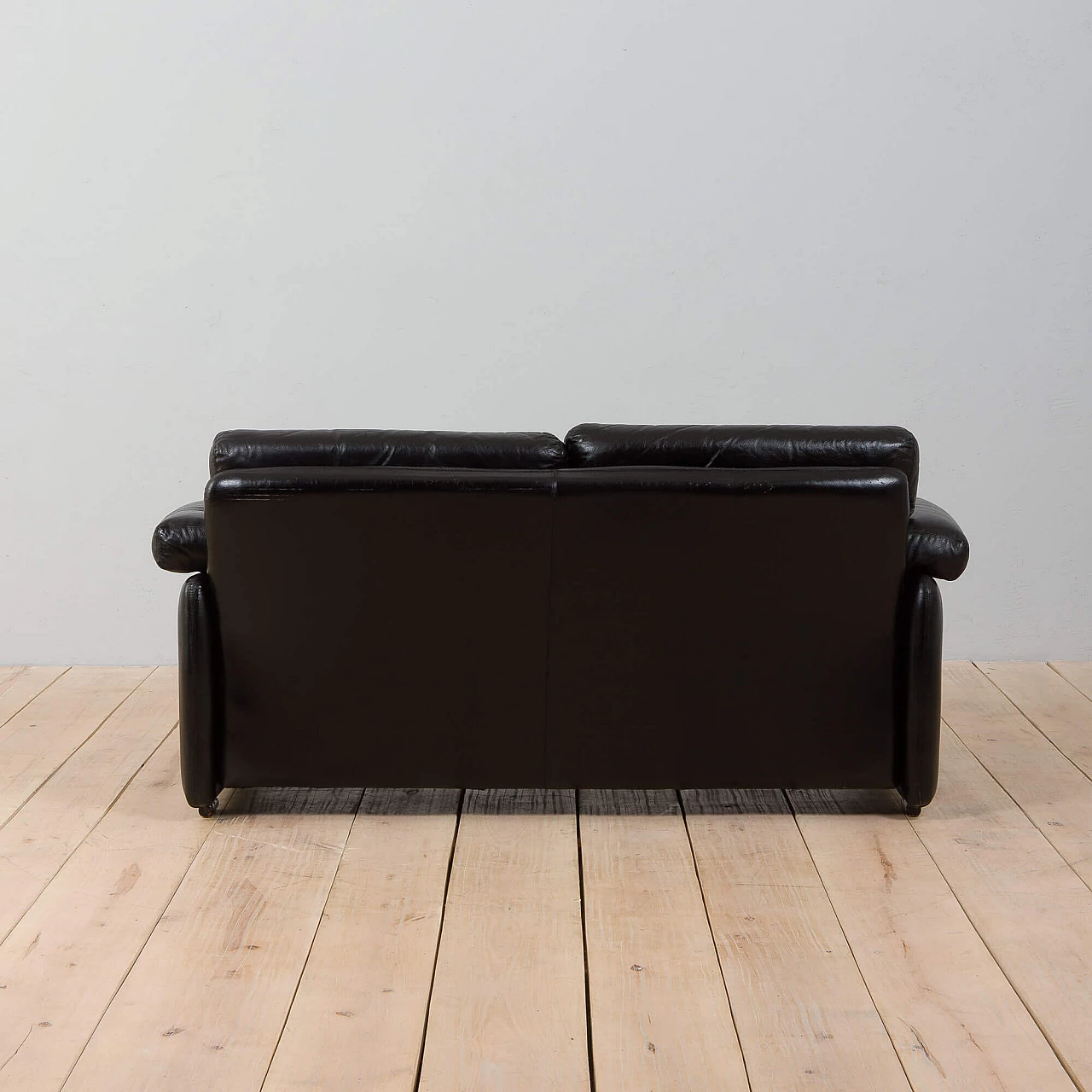 Coronado sofa in black leather by Tobia Scarpa for C&B Italia, 1960s 8