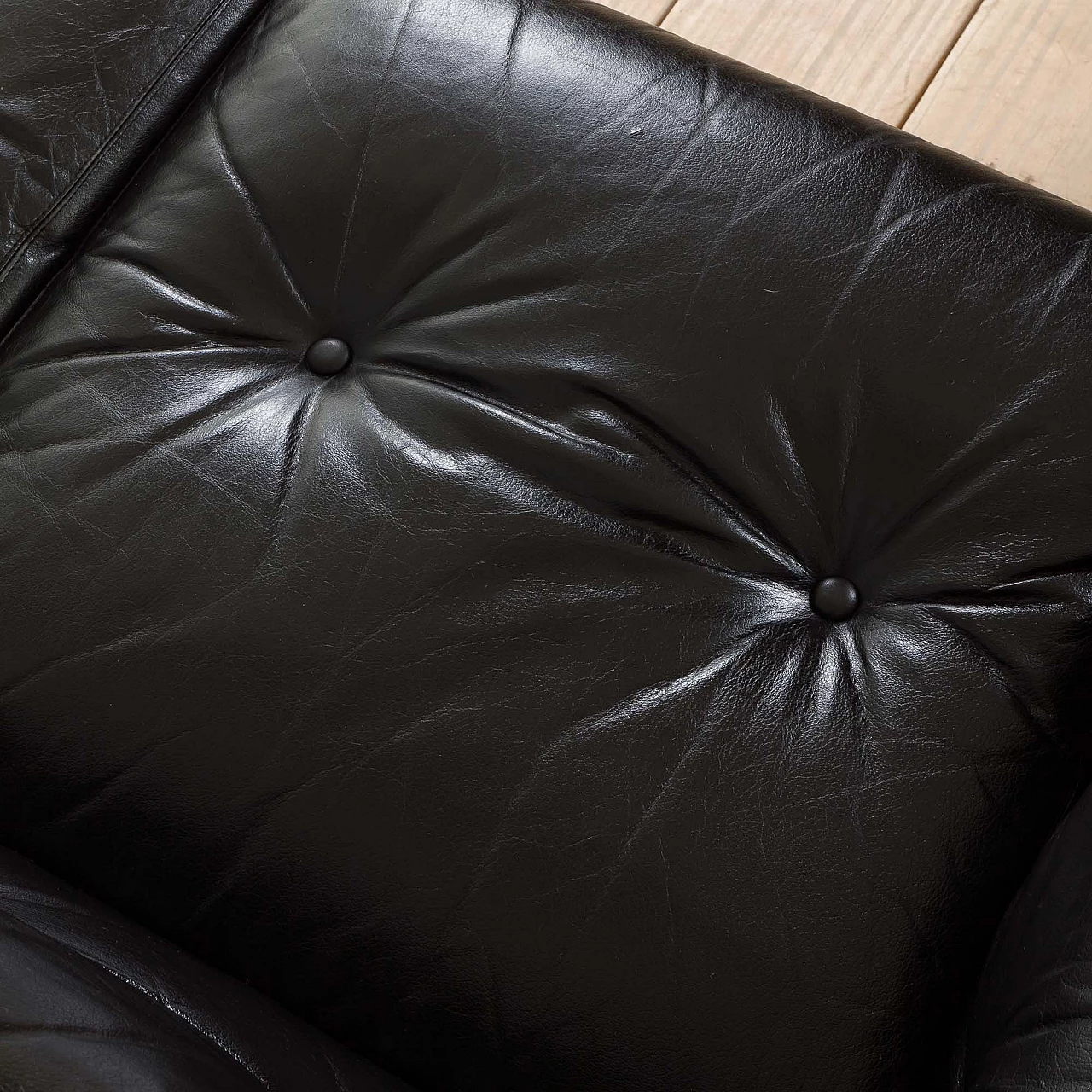 Coronado sofa in black leather by Tobia Scarpa for C&B Italia, 1960s 12