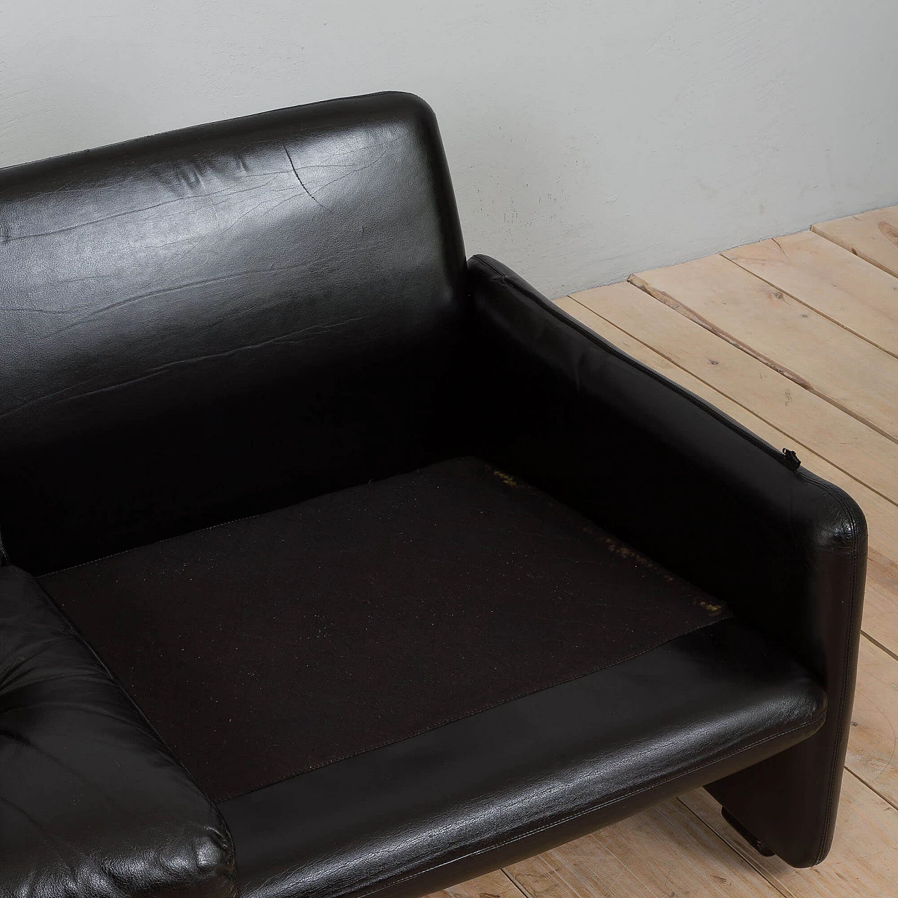 Coronado sofa in black leather by Tobia Scarpa for C&B Italia, 1960s 18