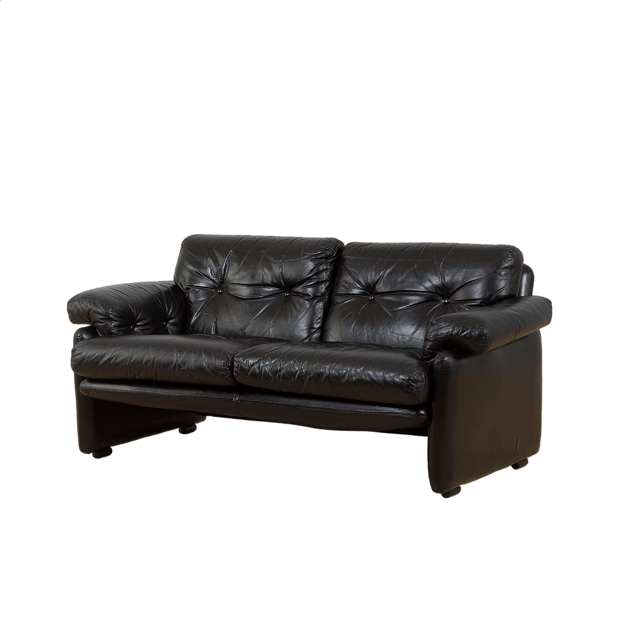 Coronado sofa in black leather by Tobia Scarpa for C&B Italia, 1960s 21