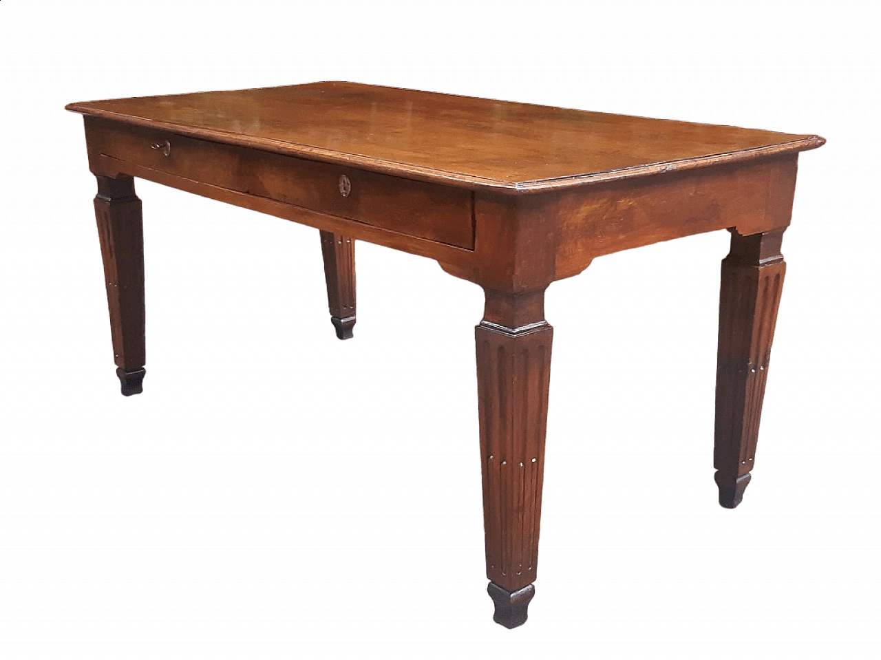 Tavolo in noce massello con cassetti, '700 10