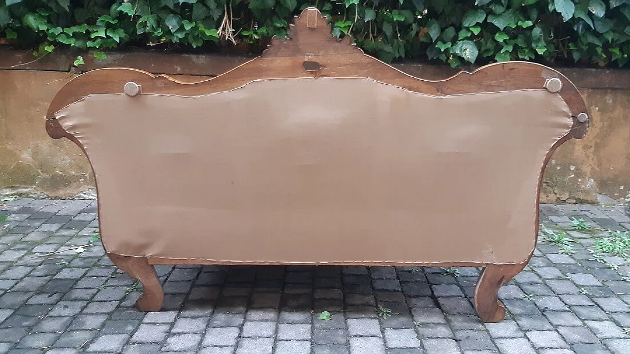 Solid walnut boat sofa in Charles X style, 19th century 2