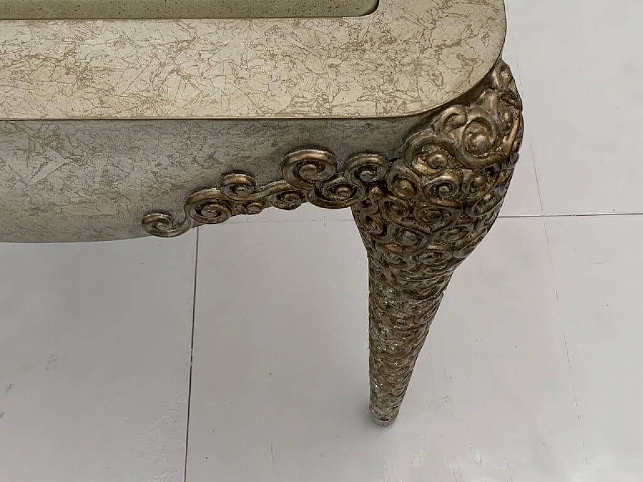 Silver resin and glass side table by Lam Lee, 1990s 8