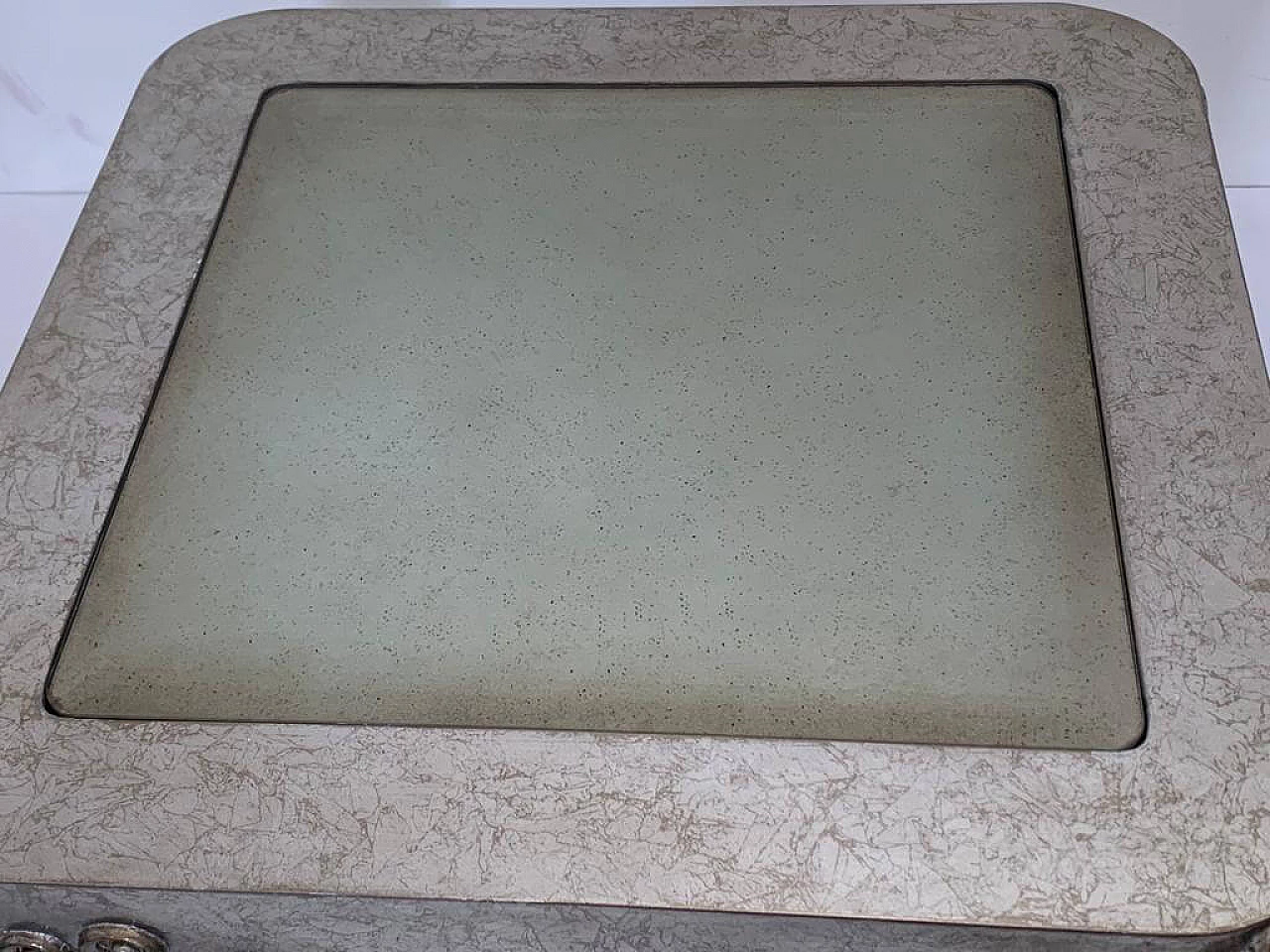 Silver resin and glass side table by Lam Lee, 1990s 9