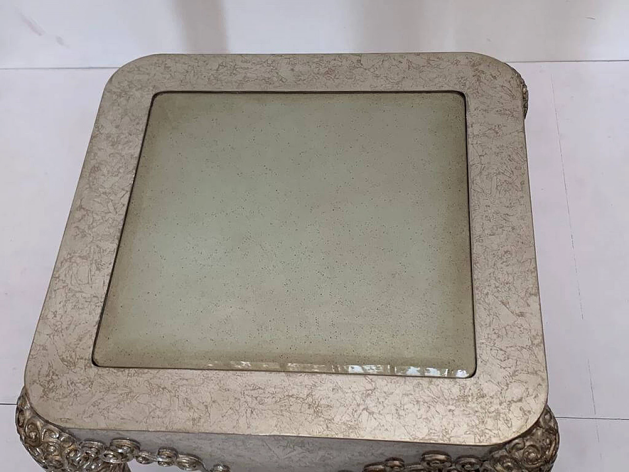 Silver resin and glass side table by Lam Lee, 1990s 10