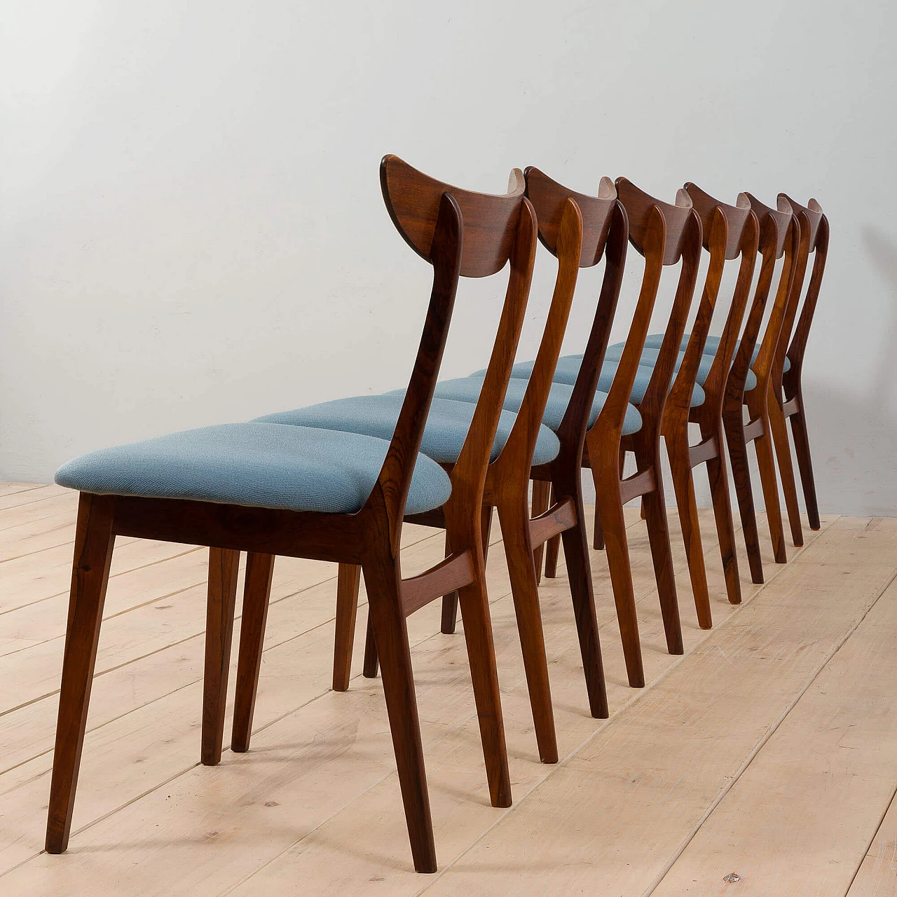 6 Danish rosewood dining chairs, 1960s 7