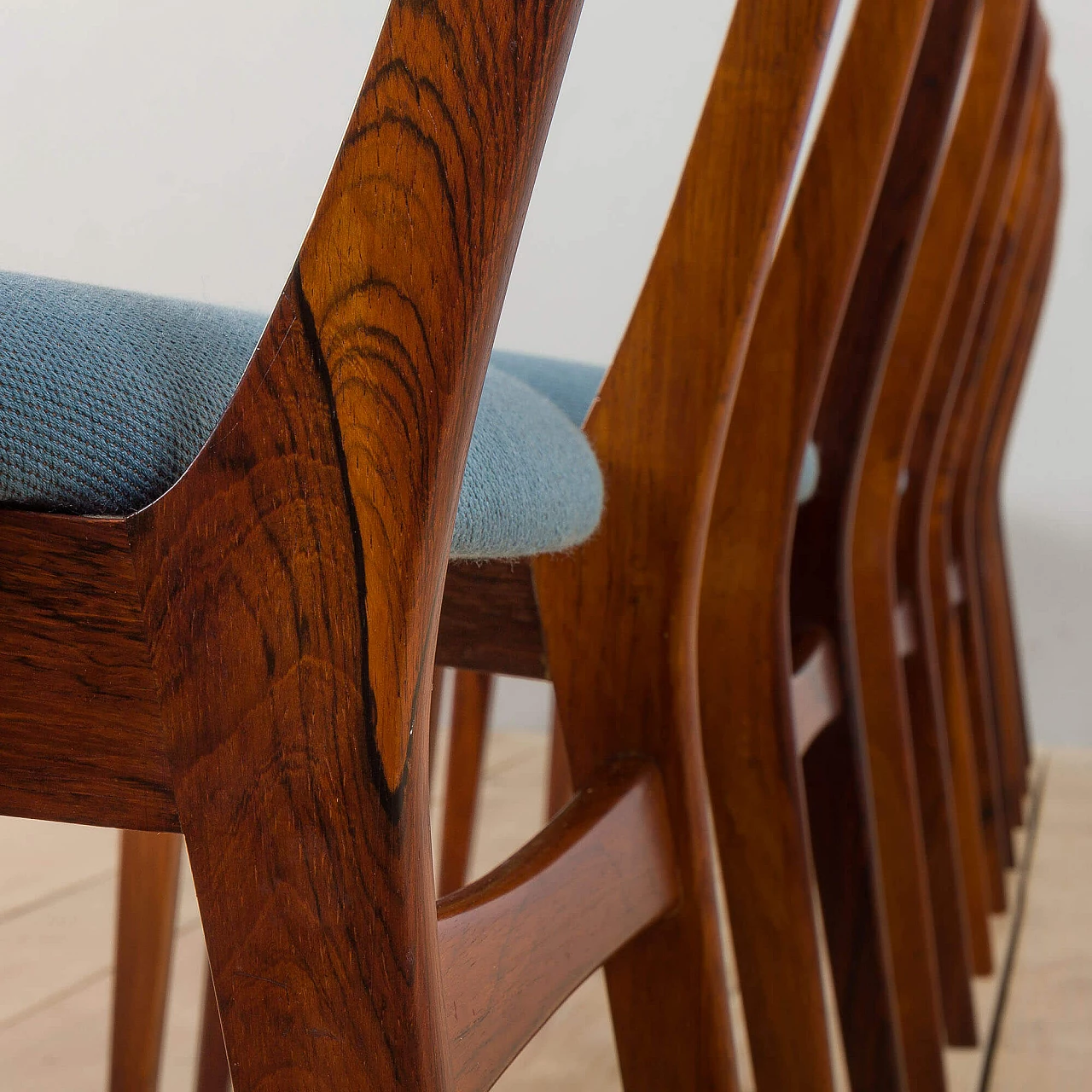 6 Danish rosewood dining chairs, 1960s 8