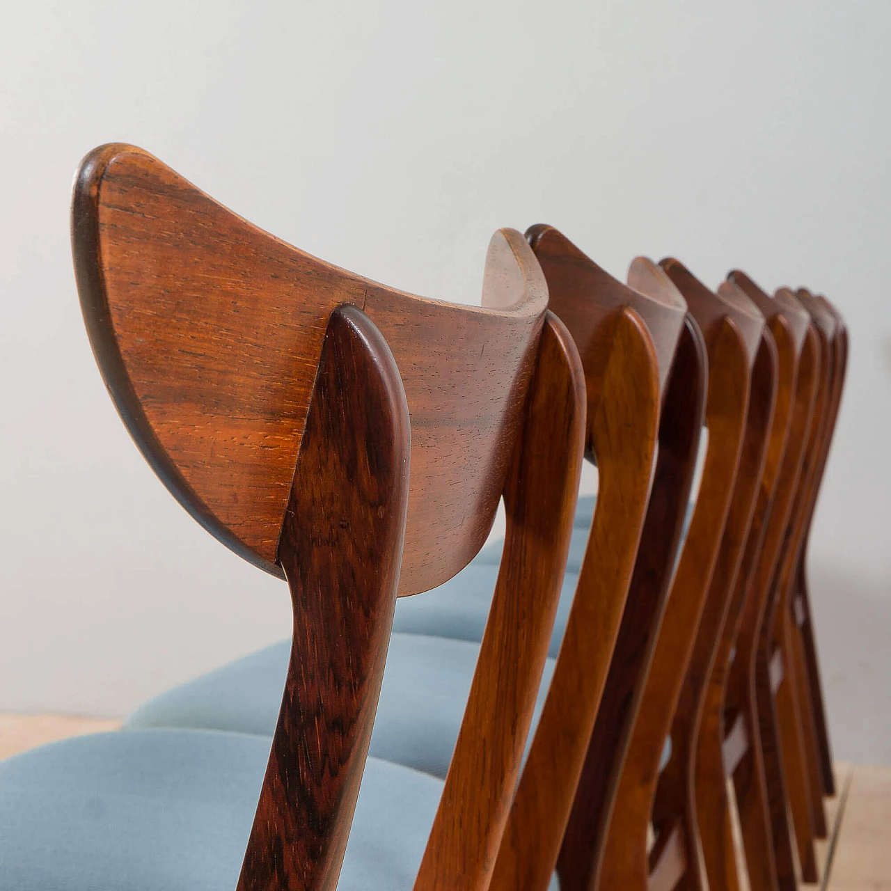 6 Danish rosewood dining chairs, 1960s 9