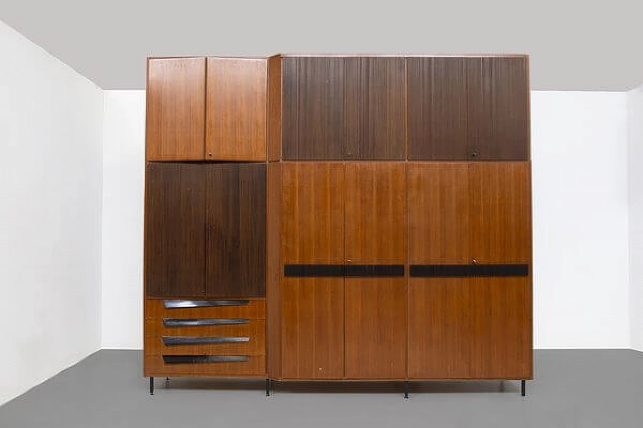 Walnut and grissinized wood cabinet by La Permanente Mobili Cantù, 1950s 1