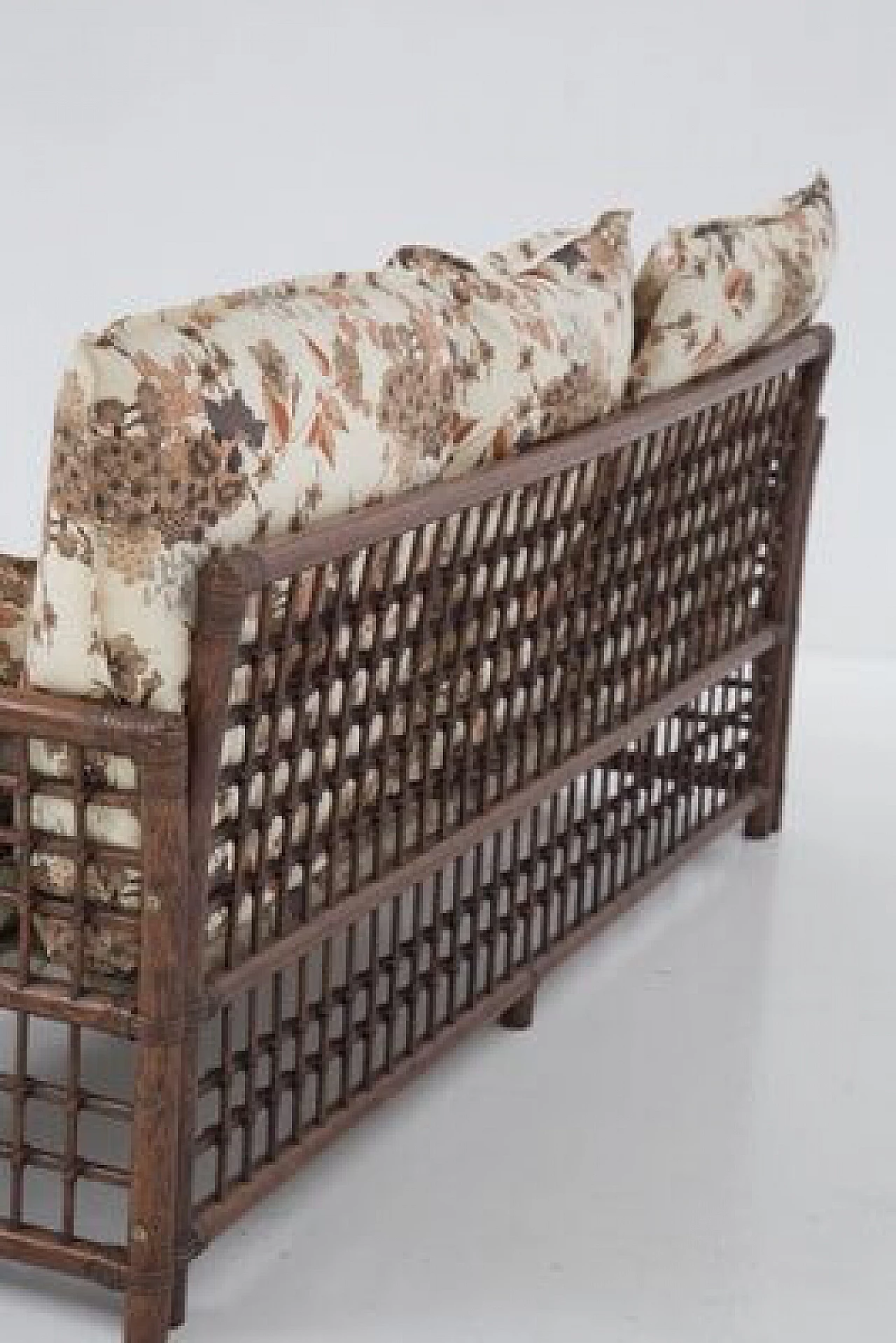 Divano in legno e vimini di Vivai del Sud, anni '60 2