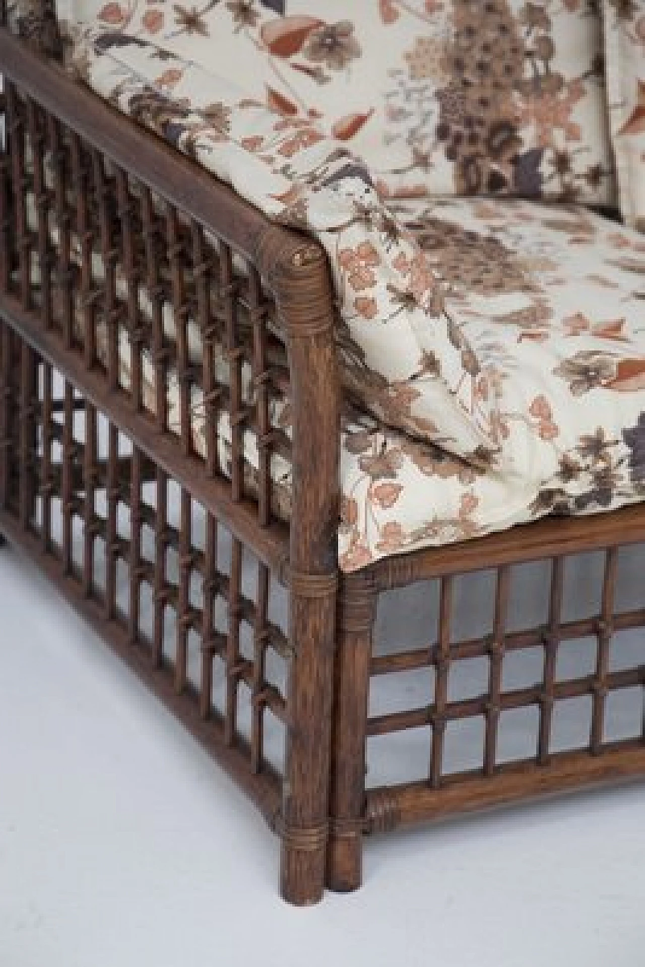 Divano in legno e vimini di Vivai del Sud, anni '60 6