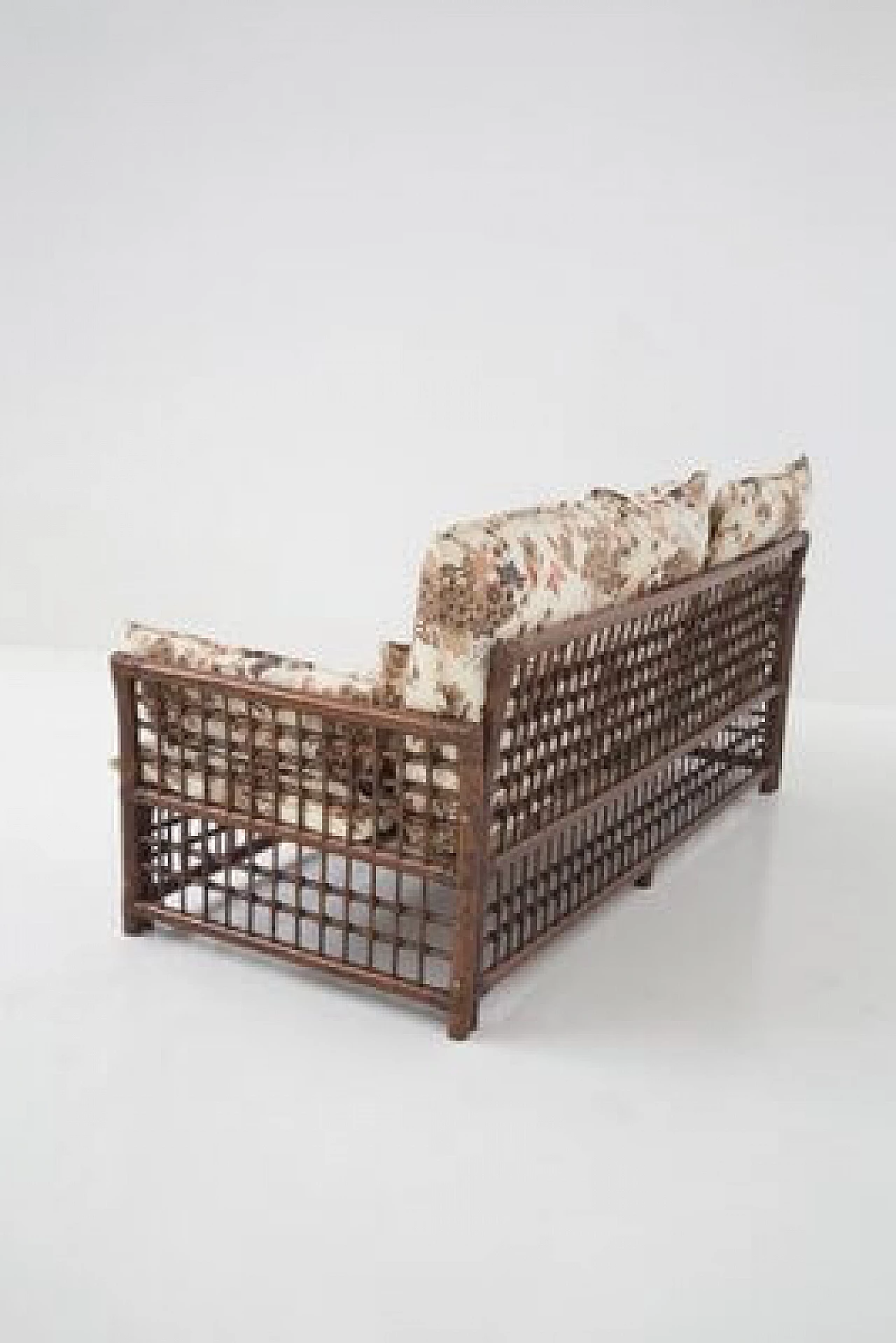 Divano in legno e vimini di Vivai del Sud, anni '60 11