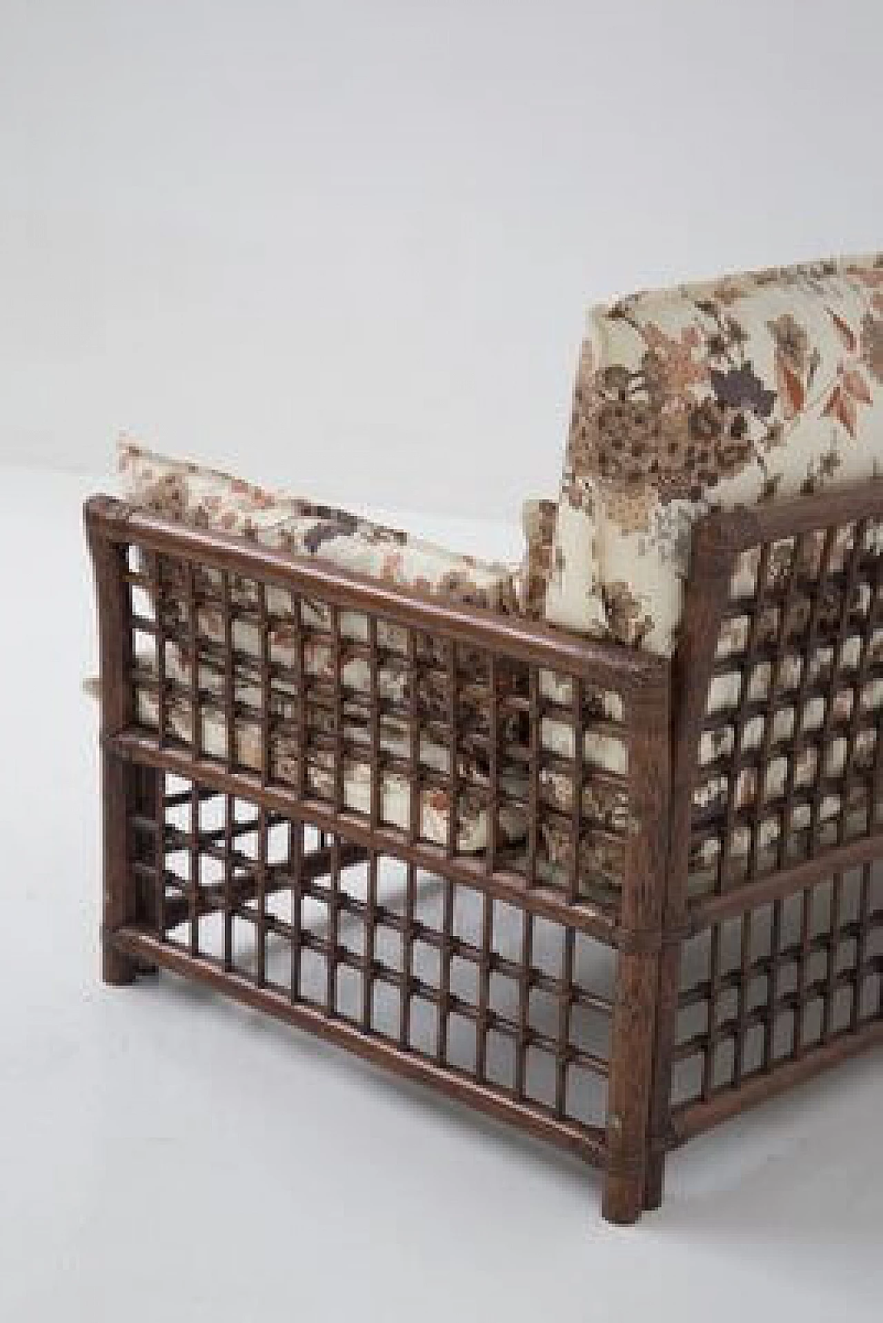 Divano in legno e vimini di Vivai del Sud, anni '60 13