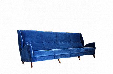 Blue velvet sofa by Gio Ponti for Isa Bergamo, 1950s
