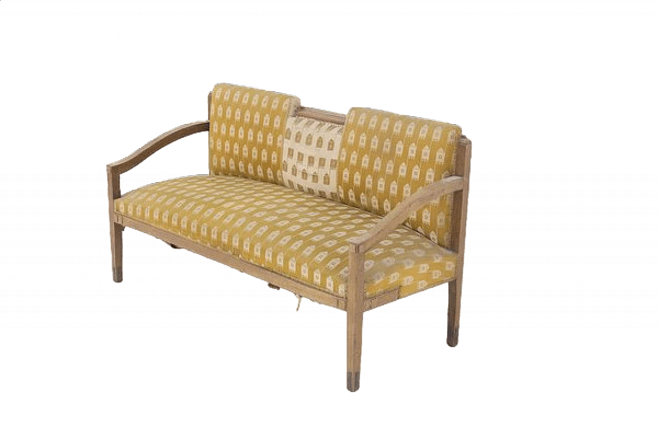 Brass and fabric sofa, 1950s 10