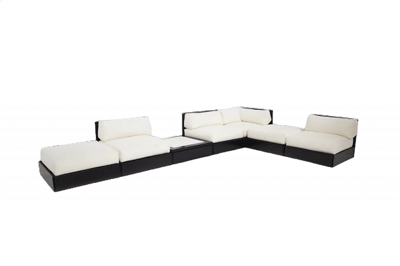 Divano modulare in legno e Clés di Heide Rolf per ICF, anni '60 11