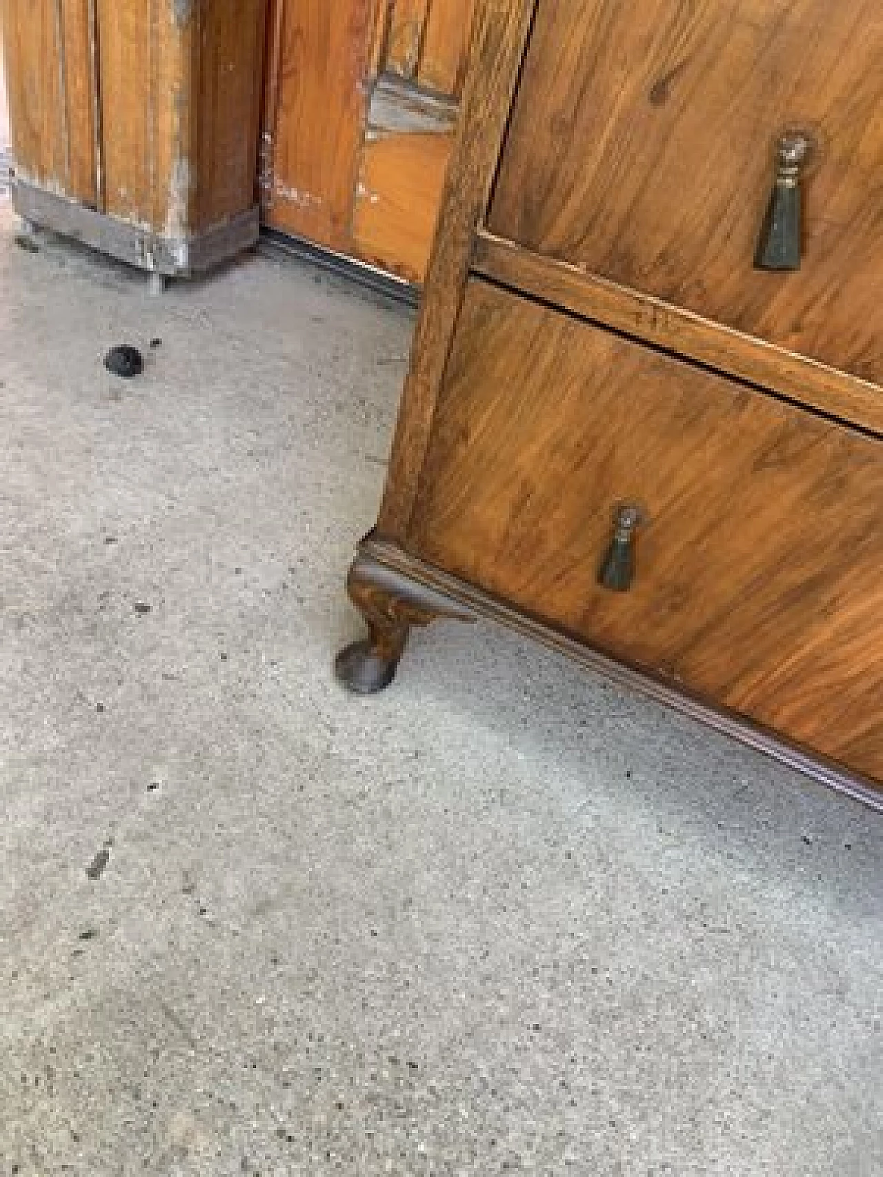 Cassettiera in noce con quattro scomparti, inizio '900 2