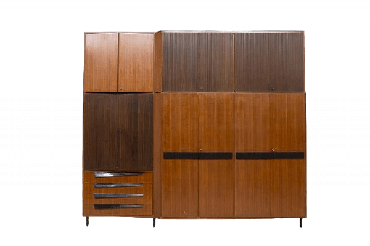 Walnut and grissinized wood cabinet by La Permanente Mobili Cantù, 1950s 12