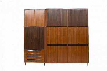 Walnut and grissinized wood cabinet by La Permanente Mobili Cantù, 1950s