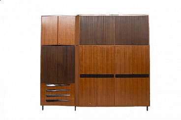 Walnut and grissinized wood cabinet by La Permanente Mobili Cantù, 1950s