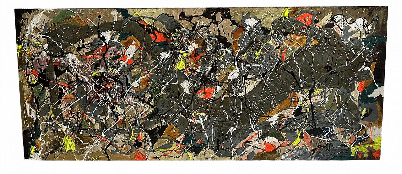 Bruno Carlino, Astrattismo nr. 1, dipinto a tempera e smalto su tavola, anni ‘2000 6