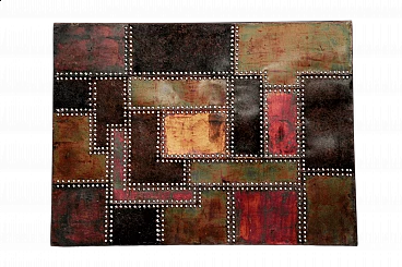 Patinated and bolted cut metal composition, 1990s