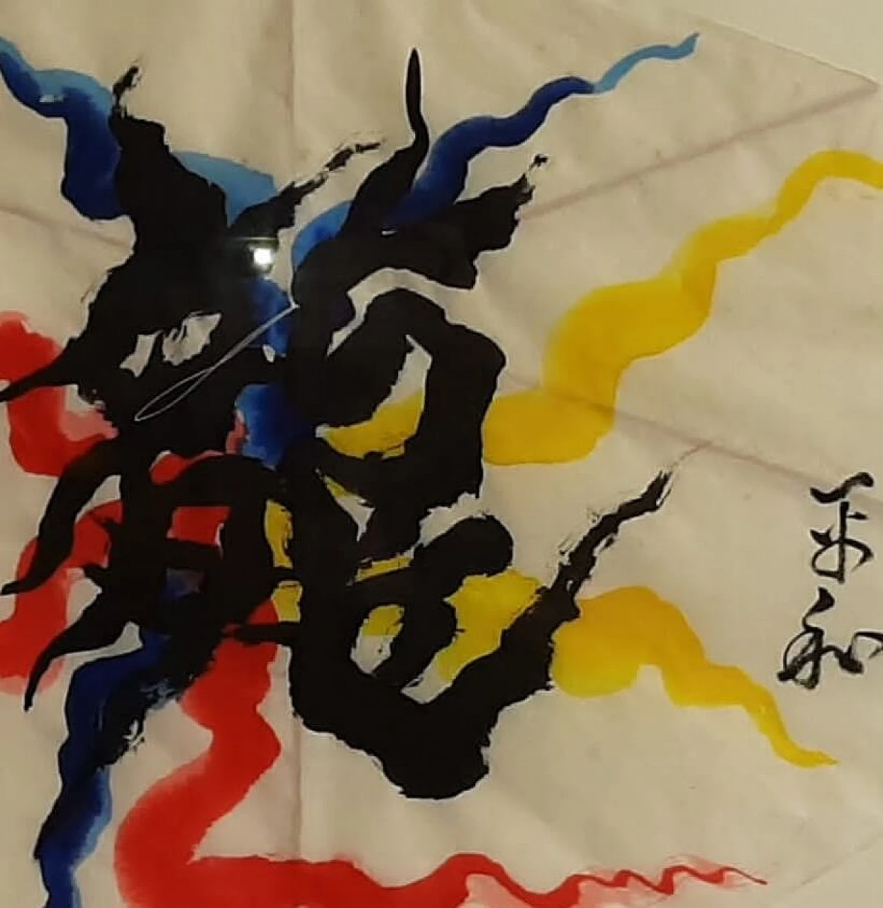 Coppia di aquiloni giapponesi in carta dipinti 6