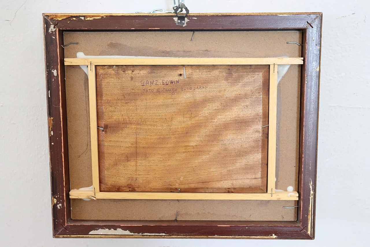 Edwin Ganz, cavallo bianco, olio su tavola, prima metà del '900 5