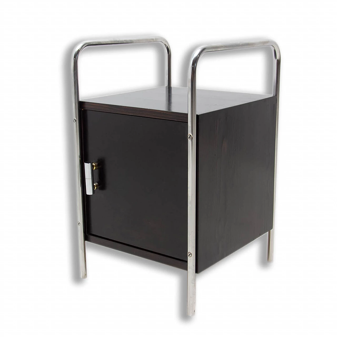 Bauhaus-style chrome bedside table by Robert Slezak, 1930s 1