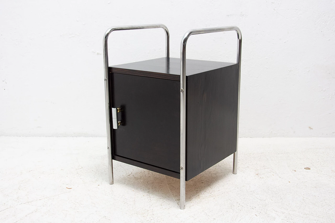 Bauhaus-style chrome bedside table by Robert Slezak, 1930s 2