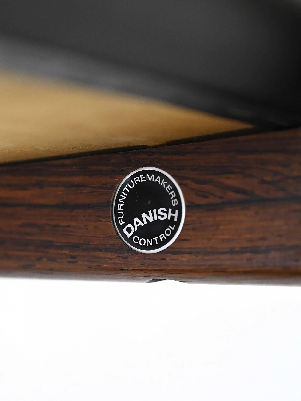 Sgabello danese in palissandro e pelle, anni ’60 4