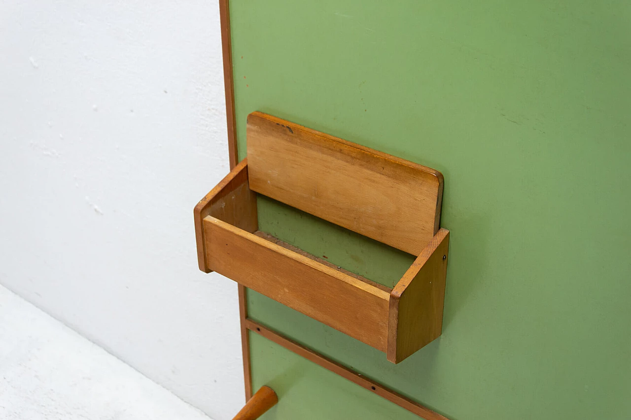 Appendiabiti da parete in legno e similpelle, anni '50 8