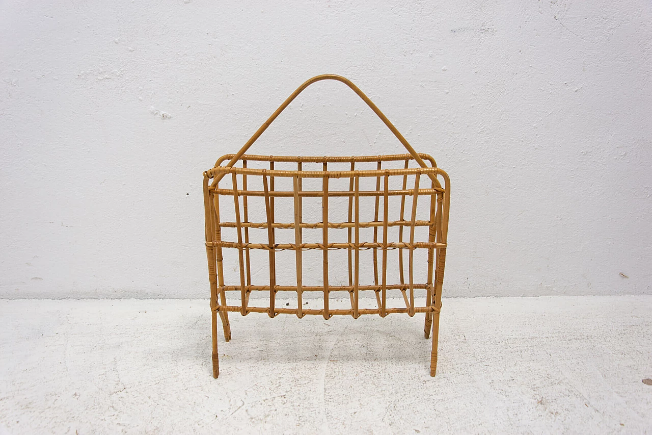 Wicker magazine rack, 1960s 2
