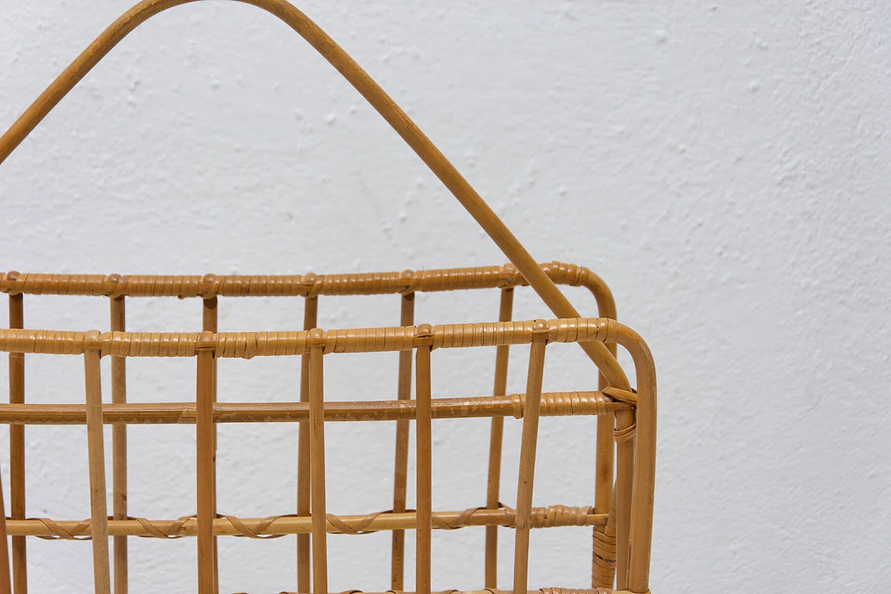 Wicker magazine rack, 1960s 3