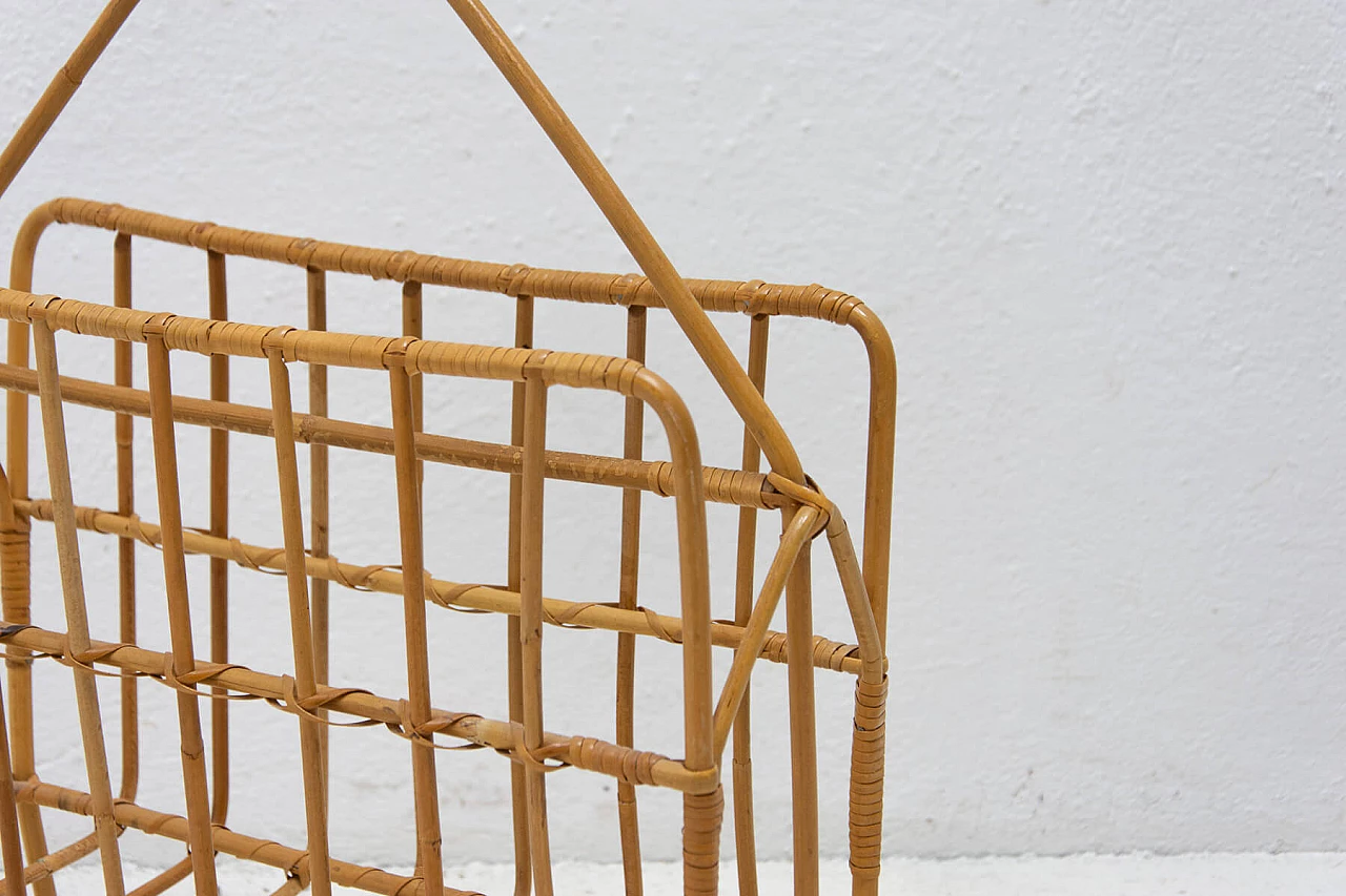 Wicker magazine rack, 1960s 5