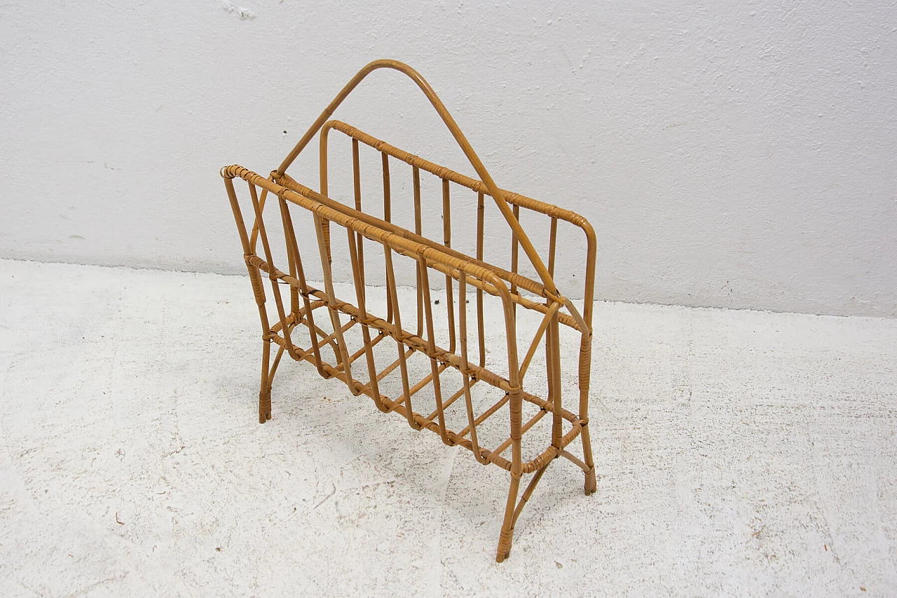 Wicker magazine rack, 1960s 8